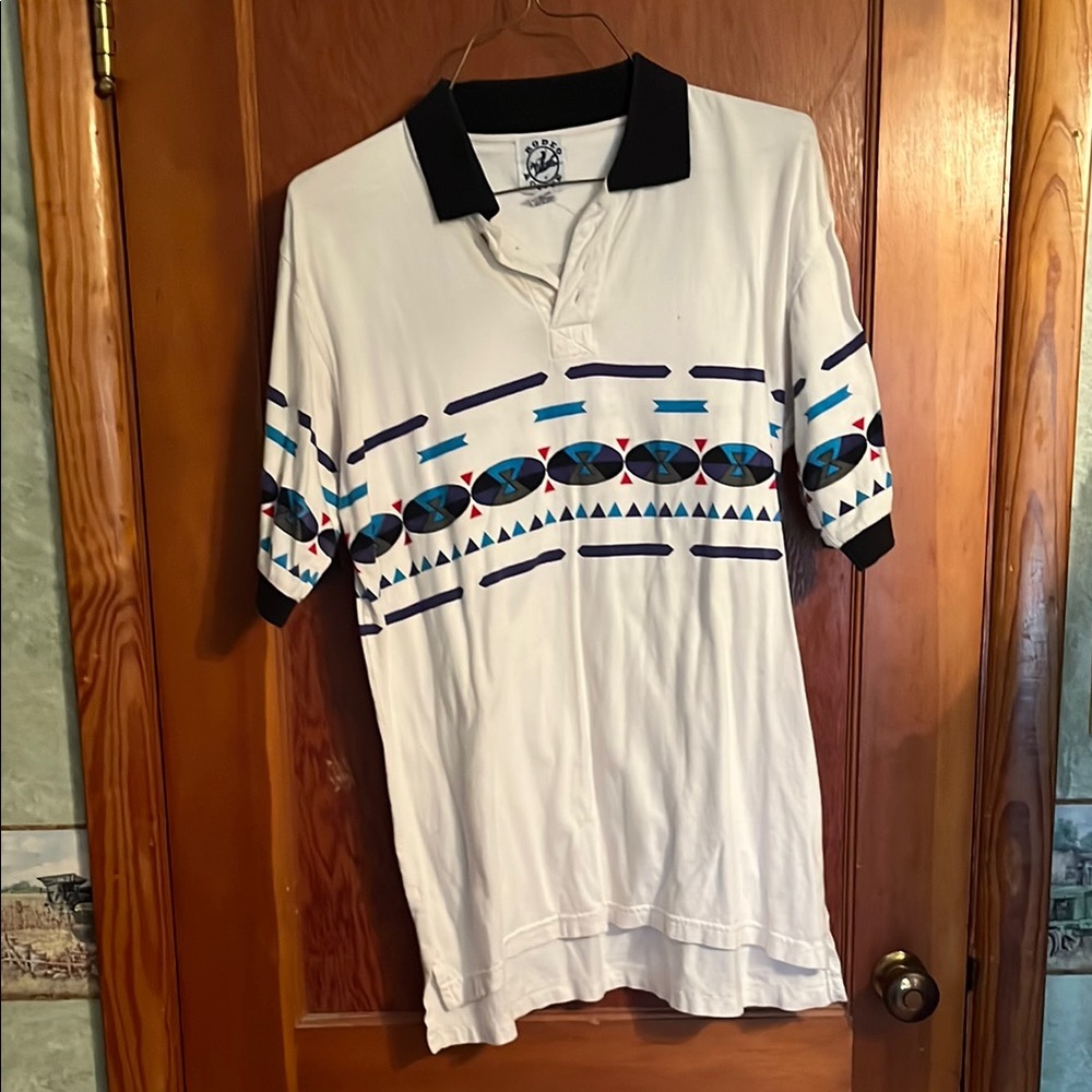 Vintage Western Aztec Pattern Polo